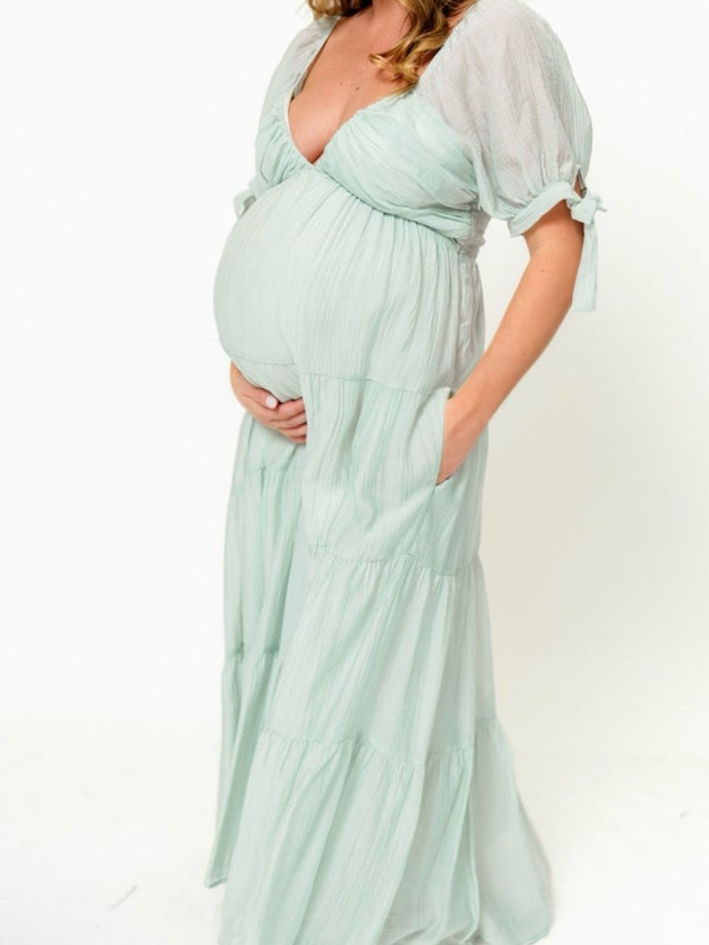 Worth Collective Grayson Dress - Mint - Bump Friendly - Picture 3 of 7